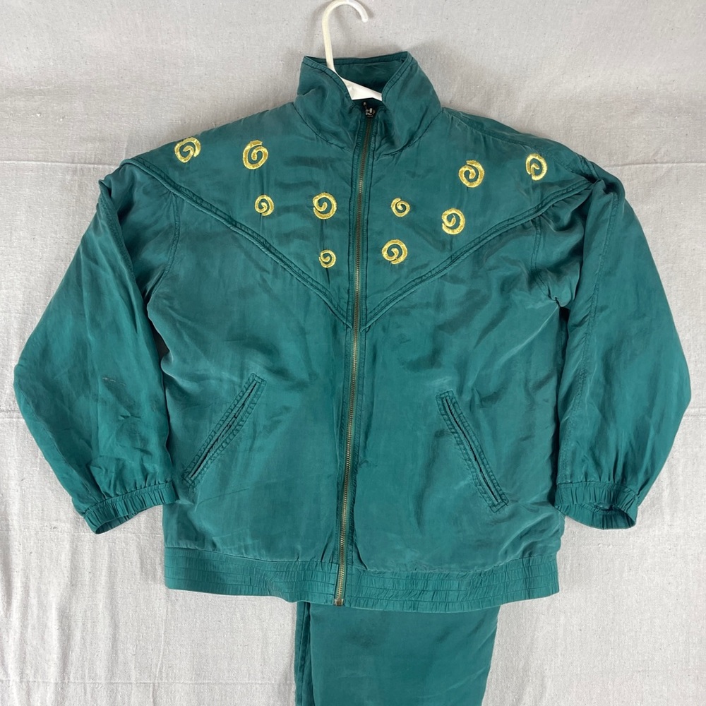 Vintage ladies silk windbreaker suit size s